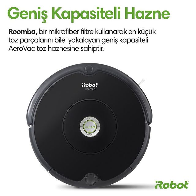 Roomba 606, geniş kapasiteli haznesi ile en küçük toz parçalarını bile yakalar.

#Roomba606 #iRobot #RobotSüpürge
