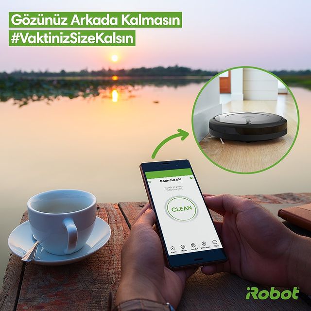 Sizin yerinize evde temizlik yapan Roomba 693 varsa, gün batımı izleme keyfi paha biçilemez. 🌅🤗
Gözünüz arkada kalmasın #VaktinizSizeKalsın 🧡💚

 #Roomba693 #iRobot #RobotSüpürge