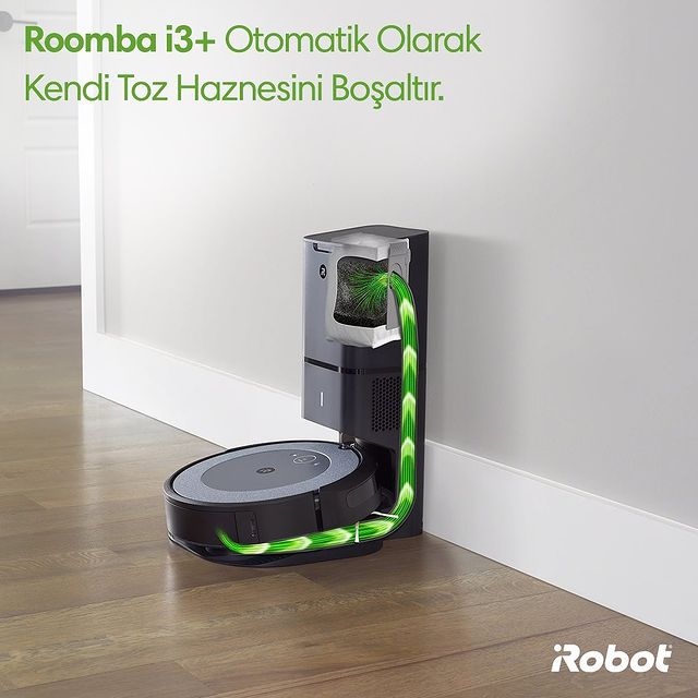 Roomba i3+ akıllı robot süpürge, otomatik olarak kendi toz haznesini boşaltır. 30 toz haznesi kapasitesi ile, 2 ay boyunca süpürme işleminin hiçbir aşamasını düşünmek zorunda kalmazsınız. Vaktiniz size kalır. 🤖😎💚

#iRobot #Roombai3 #Roombai3Plus 
 #RobotSüpürge #VaktinizSizeKalsın