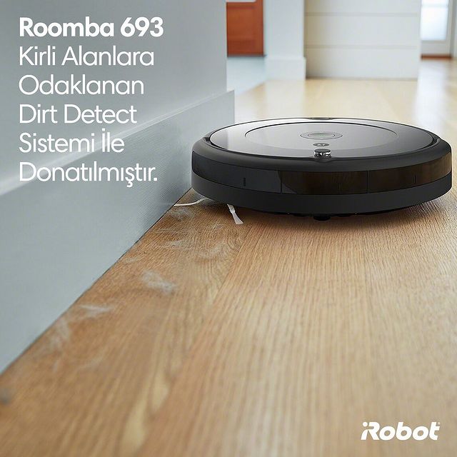 Roomba 693, özellikle kirli olan yerleri tespit etmek için akustik sensörler kullanan Dirt Detect sistemi ile donatılmıştır. 💚🤖

#iRobot #Roomba693 #RobotSüpürge