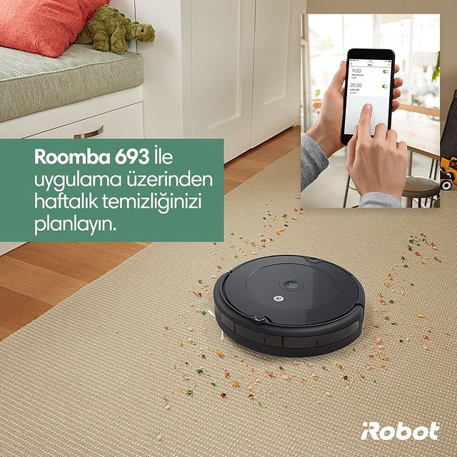 iRobot Home uygulaması üzerinden Roomba®️ 693 robot süpürgenizin hangi gün ve saatlerde temizlik yapacağını belirleyebilirsiniz. 💚🤖

#iRobot #Roomba #Roomba693 #AkıllıRobotSüpürge  #VaktinizSizeKalsın