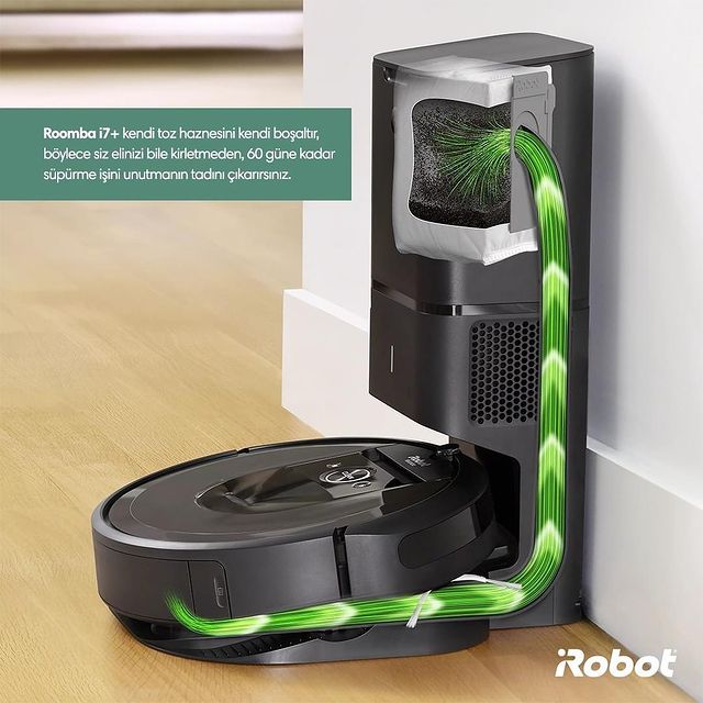 Roomba i7+ robot süpürgenin otomatik kir boşaltma istasyonu sayesinde 60 güne kadar tozla temasınız sıfır olacak.

 
#Roomba #iRobot #Roombai7 #Roombai7Plus #AkıllıRobotSüpürge