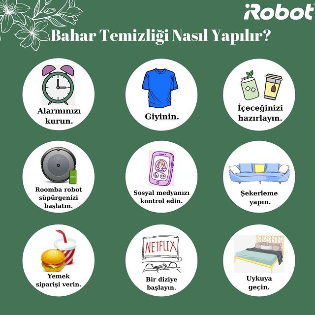 iRobot Roomba robot süpürgesi olanlar için bahar temizliği kılavuzu. 🤗💚

www.irobot.com.tr web sitemizden yapacağınız tüm Roomba robot süpürge ve Braava robot paspas alışverişlerinizde BAHAR10 koduyla %10 indirim fırsatını kaçırmayın.

#iRobot #Roomba #RobotSüpürge #AkıllıRobotSüpürge #Braava #AkıllıRobotPaspas #BaharTemizliği #BaharKampanyası #ZamanSizin
