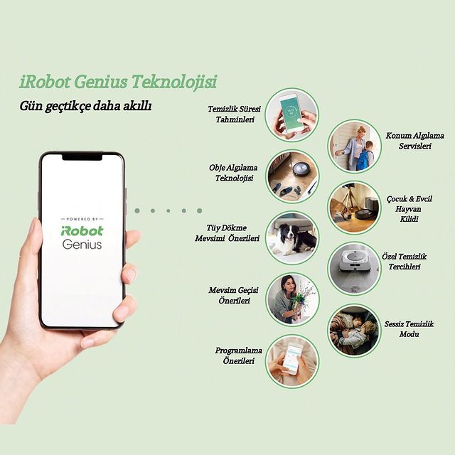 Kendinize ve sevdiklerinize daha fazla vakit ayırabilmeniz için iRobot, Genius teknolojisi ile gün geçtikçe daha akıllı.

#iRobot #Roomba #Braava #RobotSüpürge #RobotPaspas #iRobotGenius #Genius #ZamanSizin