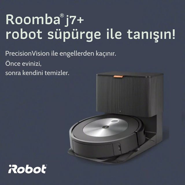iRobot Roomba j7+ akıllı robot süpürge ile tanışın! Önce evinizi, sonra kendi toz haznesini temizler. Bu sayede, 60 güne kadar tozla temasınız sıfıra iner.

#iRobot #Roomba #RobotSüpürge #AkıllıRobotSüpürge #Braava #AkıllıRobotPaspas #Siri #ZamanSizin